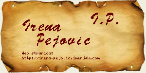 Irena Pejović vizit kartica